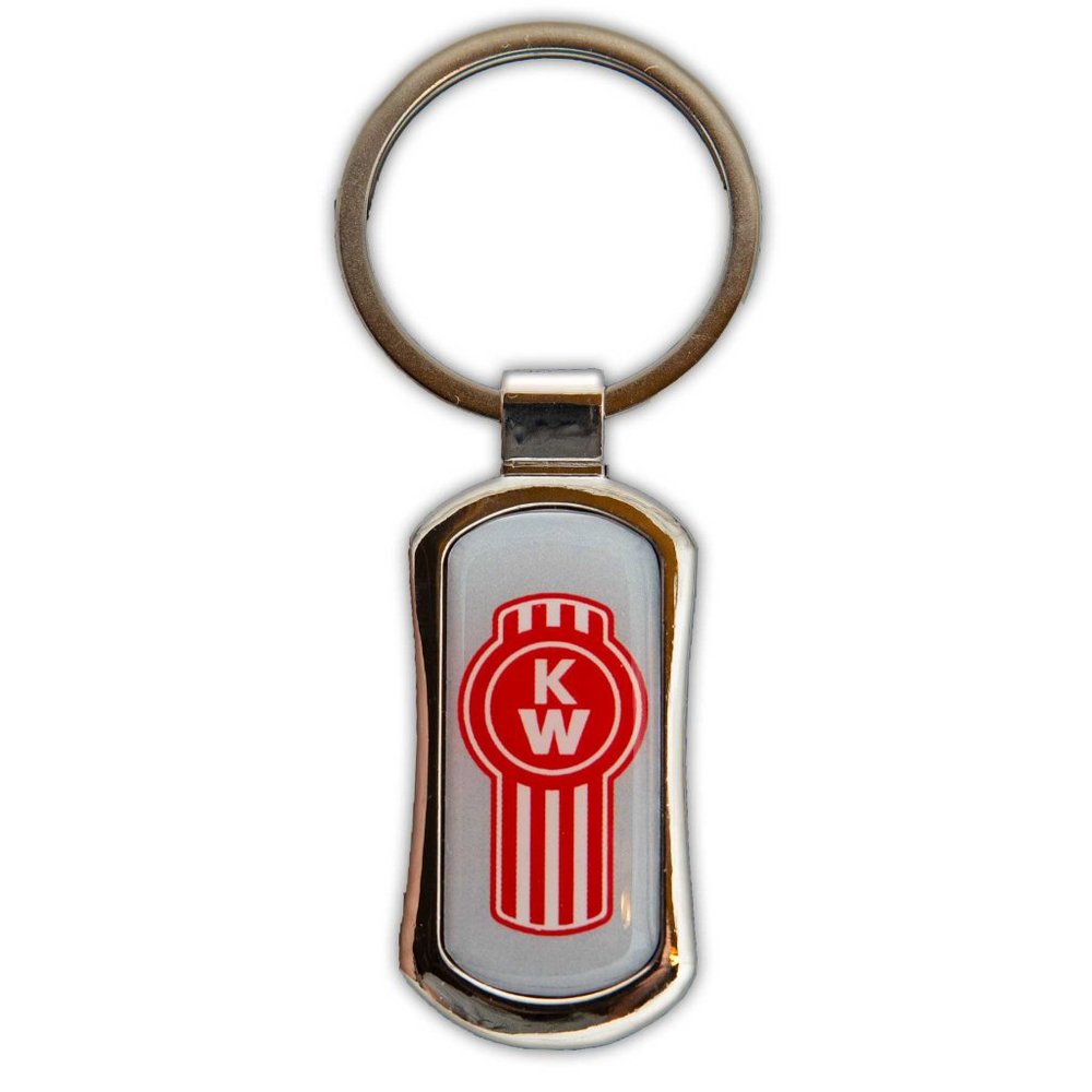 NEW - Kenworth Trucks Metal Chrome Keychain Key Tag FOB - semi, great g…
